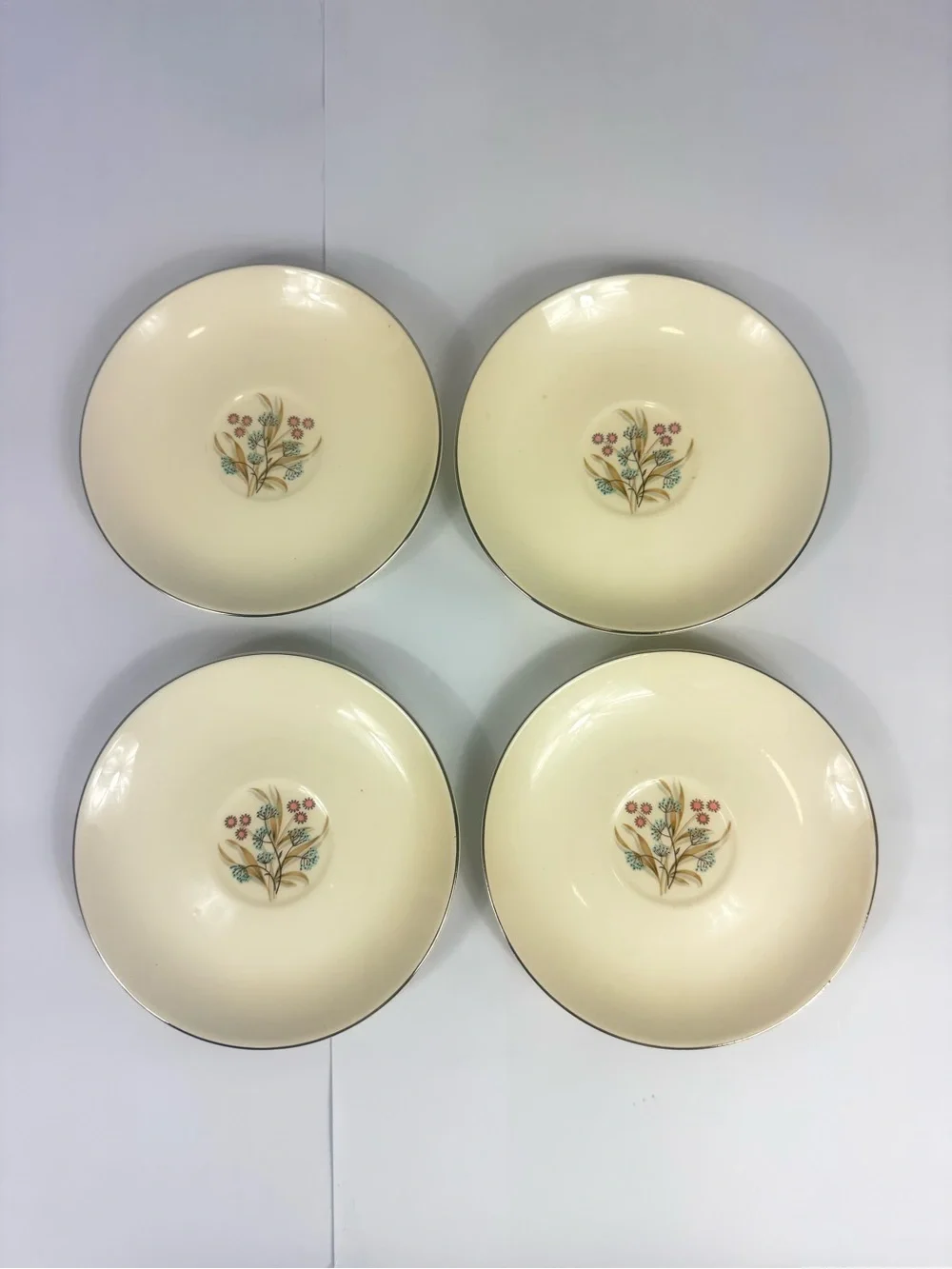 Taylor Smith Taylor Bittersweet Ever Yours Boutonniere Saucers Silver Rims 4